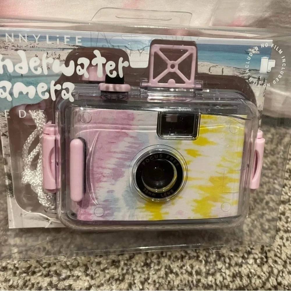 Sunnylife Pink and Yellow Underwater Camera Compact and Waterproof